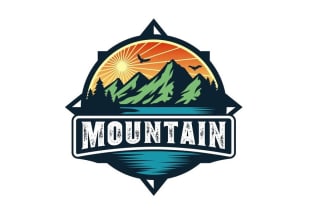 design a high quality mountain logo with in very short time