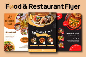 create amazing food or restaurant flyers, menus or posters