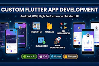 develop a custom flutter app for ios and android