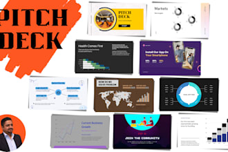 write and design pitch decks for startups and businesses