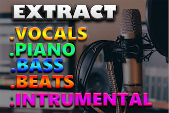 extract vocals, beats, piano, bass from the original song