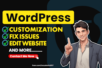 do wordpress edits, wordpress changes or wordpress customization
