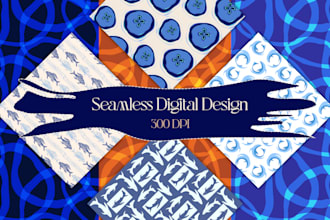 create a seamless custom patterns featuring plants geometric