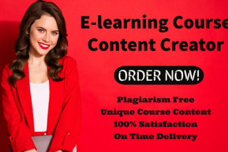 be your elearning course content creator for online course website