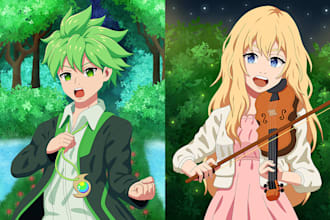 draw 2d character design, oc, fan art in my anime style