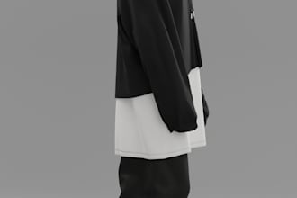 create a 3d fashion outfit and clothing design