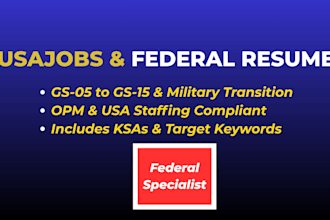 write usajobs federal resume, ksa, ses, and military transition CV