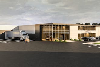 design and 3d modelling warehouse, factory, industrial spaces