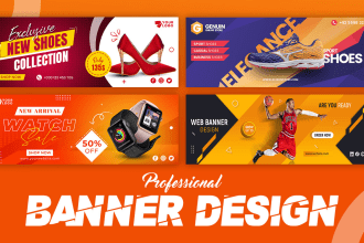 design attractive website banner, header, or shopify banner