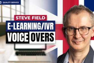 be your real voice british male narrator for your elearning course voice over