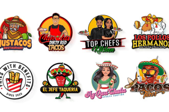 design food truck restaurant bakery, trailer wrap or mexican logo