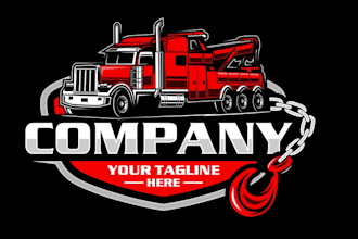 design transport logistic and trucking logo