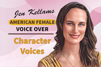 record an american female character voice over for animation and video games