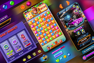 do professional 2d game graphics and game ui ux design
