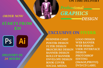 be your professional graphic designer for adobe photoshop and illustrator