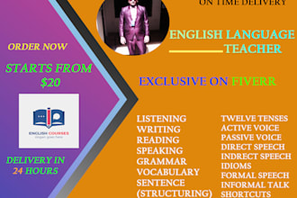 teach you the english language professionally