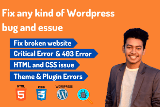 fix any kind of wordpress bug and error