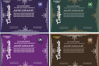 do certificate design, custom design and award design