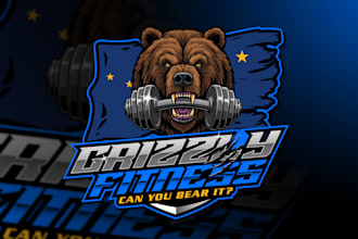 create a standout mascot fitness gym logo design