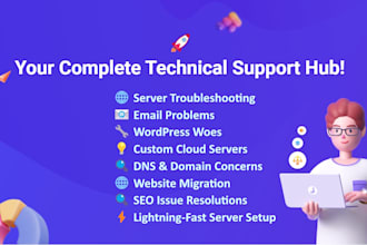 fix your technical issues for your website, server, emails, dns, domain, SEO