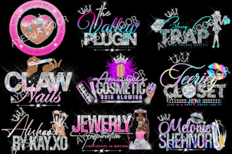 do feminine lip gloss,boutique,hair,nails,eyelashes,fashion,beauty logo design
