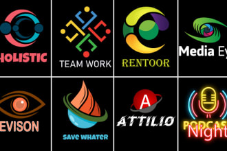design gaming instagram facebook neon twitter youtube and website logo for you