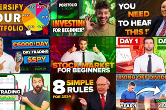 create trading, investing thumbnails eyecatching