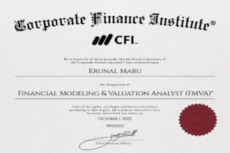 help you with fmva course by corporate finance institute