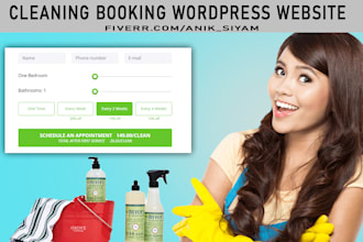 build office house cleaning booking wordpress website