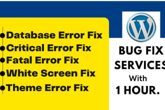 fix wordpress bug, database error, critical error, fatal error responsive issues