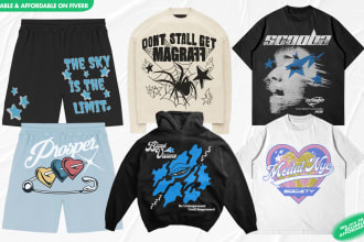 create y2k pop edgy streetwear design for tshirt and hoodies