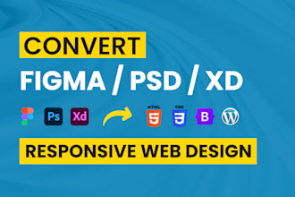 convert figma, PSD, xd to responsive web design HTML, CSS, bootstrap