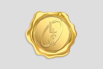 replicate your logo or signature on a 3d golden vax seal