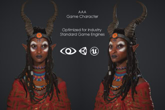 create aaa 3d game character for unity unreal engine
