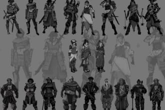 draw rough character concept art