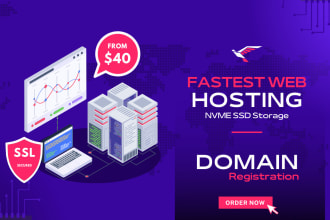 buy domain and web hosting services for your website with cpanel and SSL