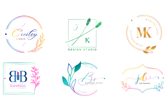create watercolor feminine signature logo with branding kit