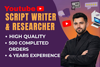 be your professional youtube scriptwriter and researcher