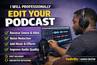 be your professional podcast editor and audio engineer