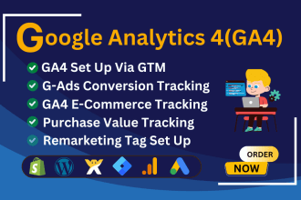 fix or setup google analytics 4, ga4 ecommerce tracking, conversion tracking GTM
