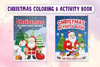 design christmas coloring book, activity book, and pages for KDP