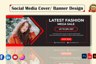 design cover photo banners for linkedin, facebook, twitter and youtube
