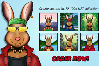 create nft art collection in 2d up to 100k