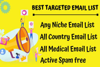 collect niche targeted active and valid bulk email list for email marketing