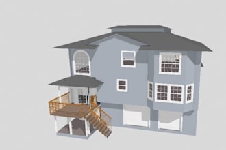 do simple roof and wall sketches including other structures
