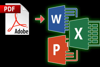 convert PDF to word, pdf to excel, image to text, data entry