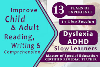 teach dyslexia and adhd children and adults to read fluently