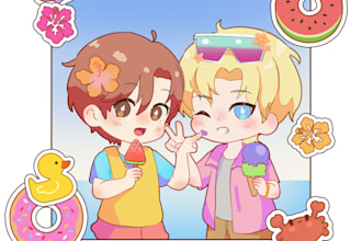 illustrate cute chibi characters
