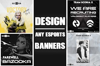 design custom esports logo and banner for youtube, twitch, and discord