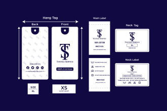 design unique neck tag, clothing tag, hang tag, clothing label and neck label